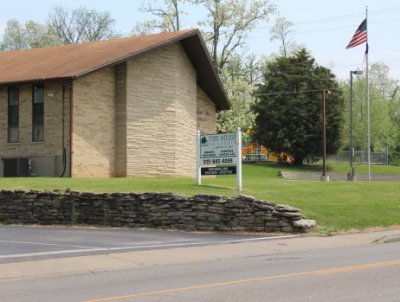 View of building from road
